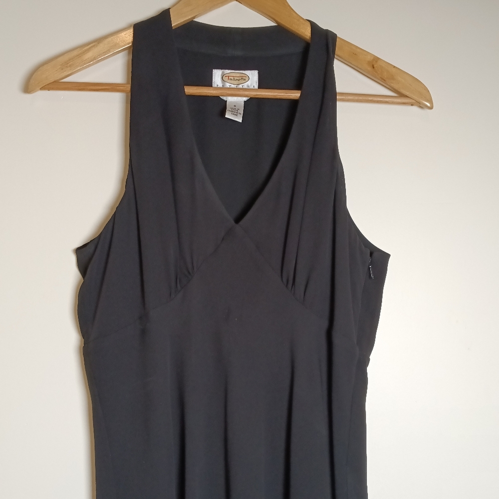 Silk Chiffon Maxi Dress  w/ Cutaway Shoulders LBD Little Black Dress 8P